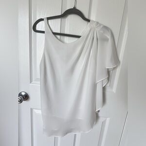 BCBGeneration White One-Shoulder Top